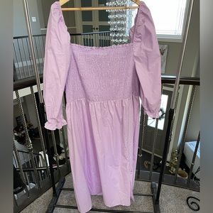 Boohoo Cotton Shirred Puff Sleeve Dress Size 24